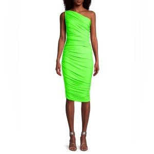 Norma Kamali Diana Ruched One-Shoulder Dress NWT Sz S
